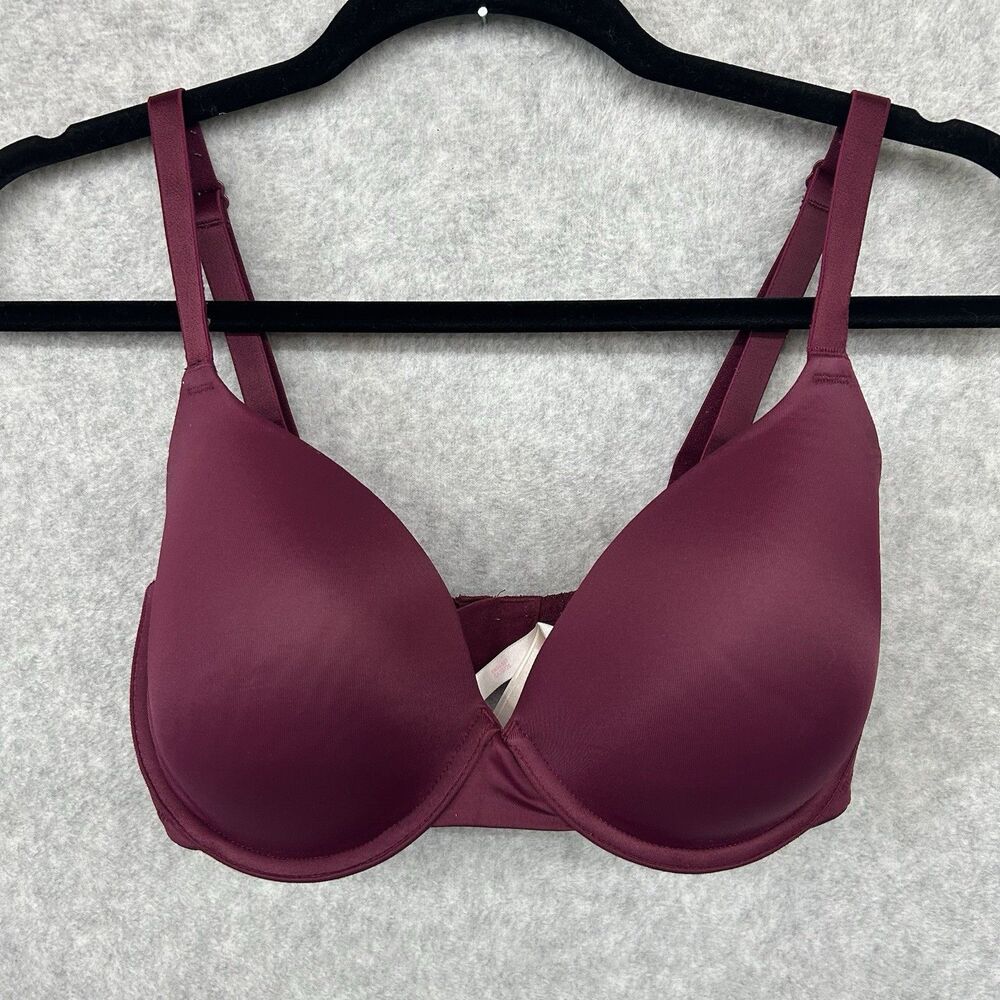 PINK Victorias Secret Wear Everywhere Push-Up Bra 32DDD Burgundy